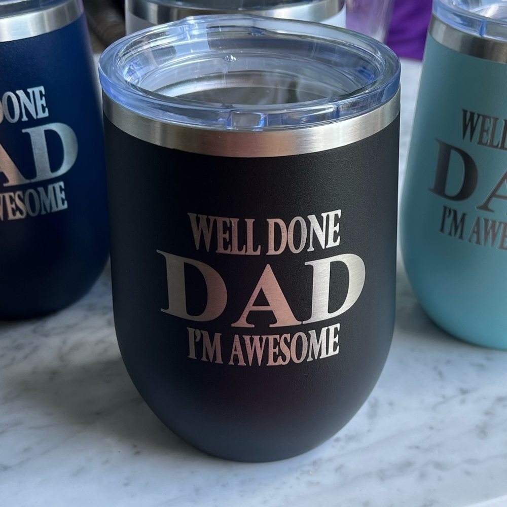 New In Box Well Done Dad I’m Awesome Wine Mug